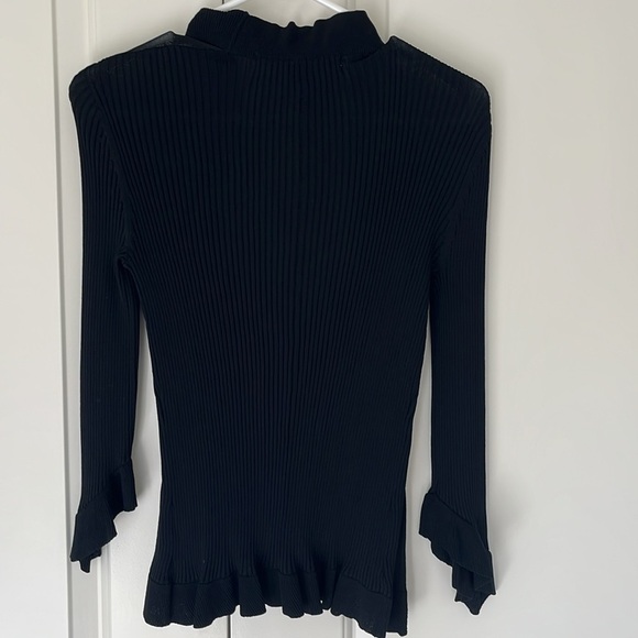 Diane Von Furstenberg Open Front Black Cardigan Sweater, EUC - Picture 5 of 5